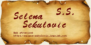 Selena Sekulović vizit kartica